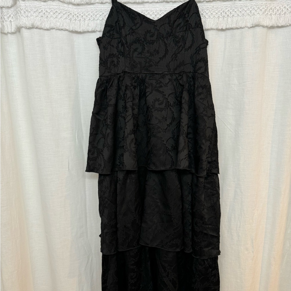 Baltic Born Violetta Embossed Tiered Dress Black